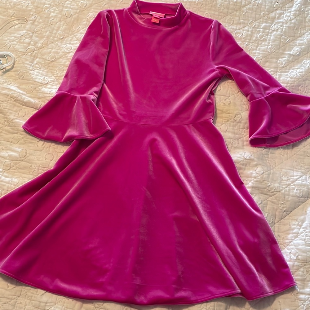 Lilly Pulitzer Pink Velour Girls dress